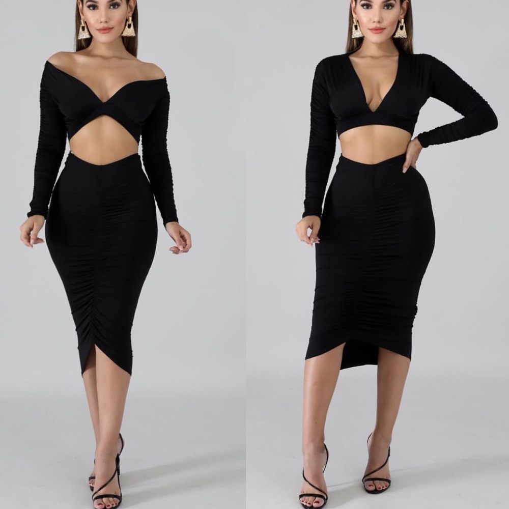 2 piece set skirt and crop top